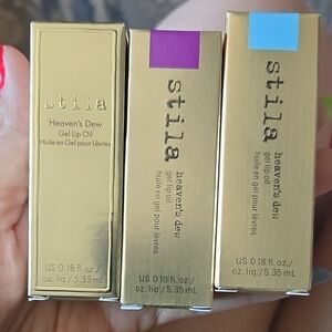 Three New Stila Heaven's Dew Gel Lip Oils- Raindrop, Ice Queen, & Mystic Purple